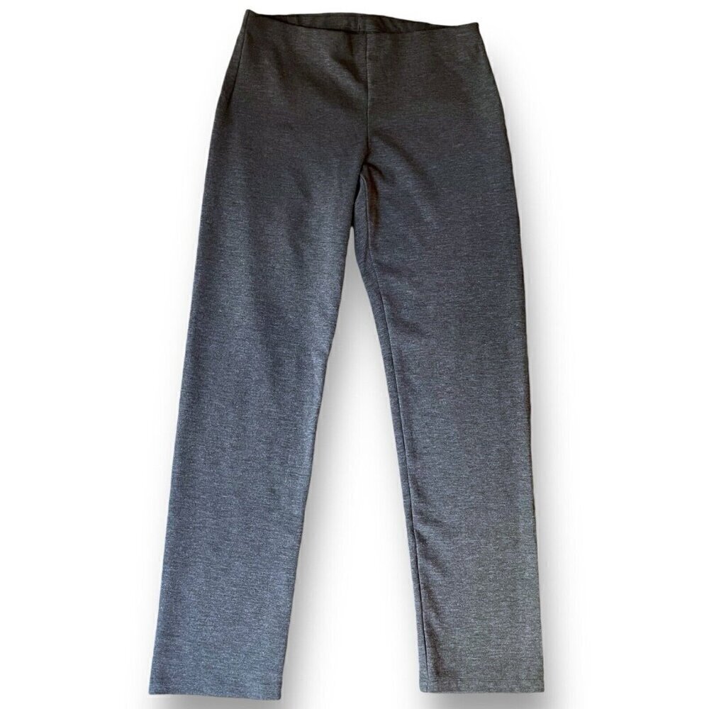 Habitat Womens Pant Sz Small Charcoal Gray Ponte Knit Pull On Ankle Straight Leg - Picture 2 of 7